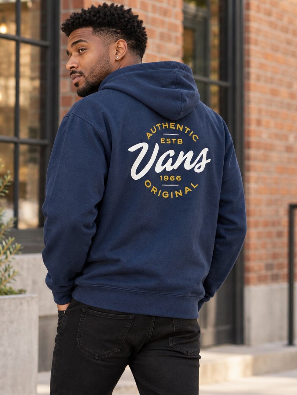 Vans Authentic 1966 Men’s XL Navy Graphic Pullover Hoodie